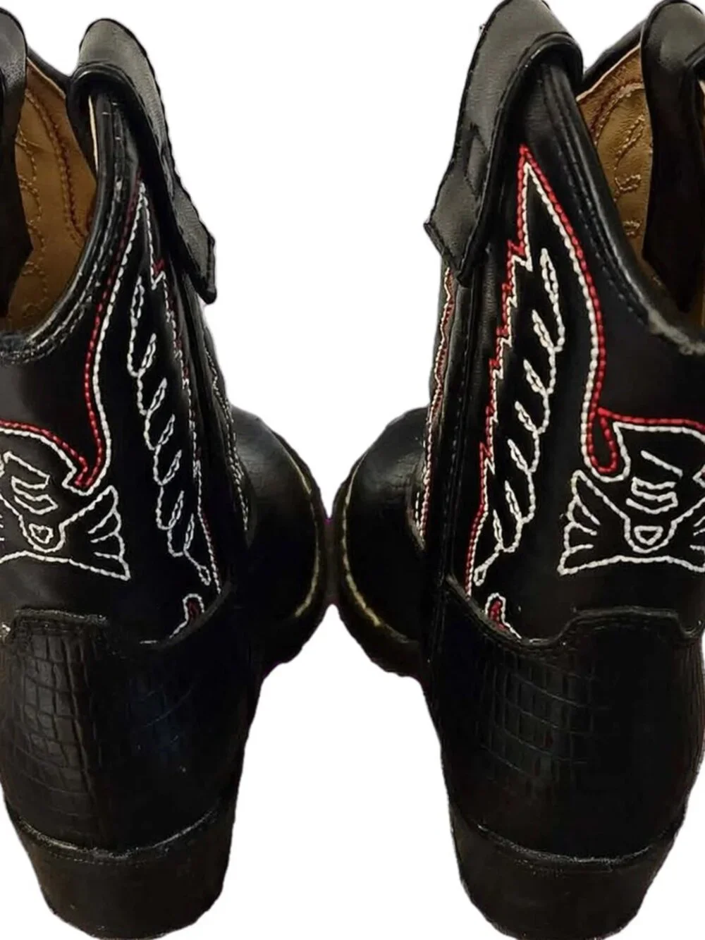 Durango Kids BT740 Lizard Print Western Boots Black Sz 6D  -- ITEM #2455